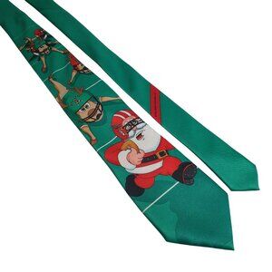 Santa Football Holiday Necktie Hallmark Traditions Vintage Christmas Tie Gift